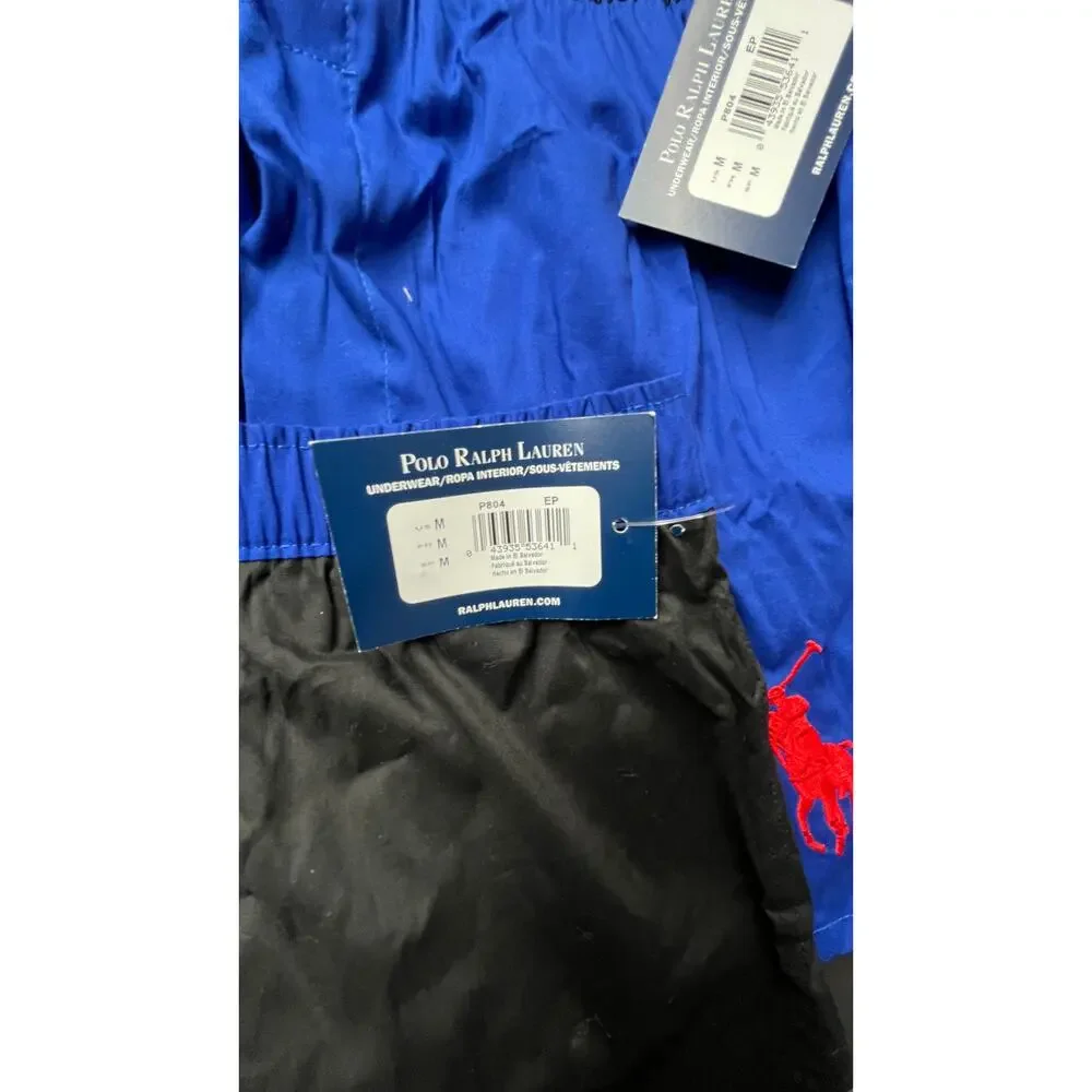 Polo Ralph Lauren Classic Underware Boxers 2 Pair Blue & Black Sz Med - NEW